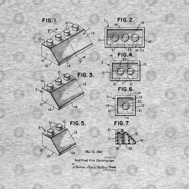 Lego Bricks Vintage Patent 1962 by MadebyDesign